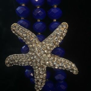 Amrita Singh Blue Beaded  Necklace with Starfish Charm